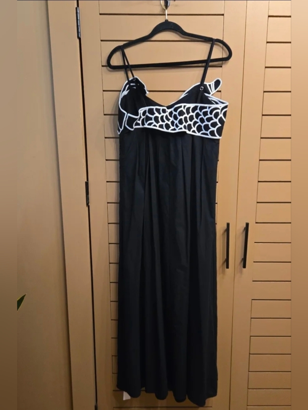 Commense Embroidered Fish Semi-Sheer Cami Dress Black Size Large - Picture 7 of 9